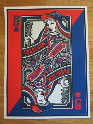 Pearl Jam 2016 Fenway Park Boston Red Sox Concert Poster Eddie Vender Lady Cards