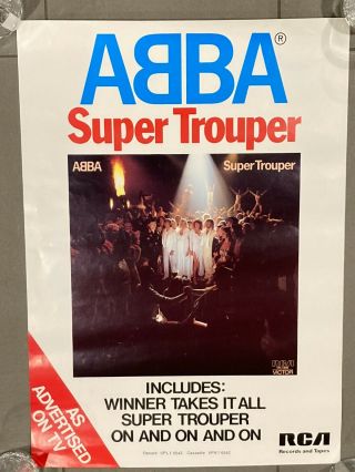 Abba: Trouper Very Rare Aussie/oz In - Store Promo Poster - 1980 -