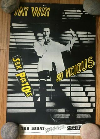 Sex Pistols Jamie Reid Sid Vicious My Way Virgin Promo Poster Vintage Rare