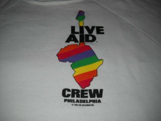 Live Aid Crew Philadelphia Queen U2 Sting 1985 Concert Sweatshirt - Large - Rare -