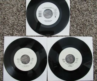 Beatles Set Of Three Rare All White Label George Harrison 1980s 45s Near