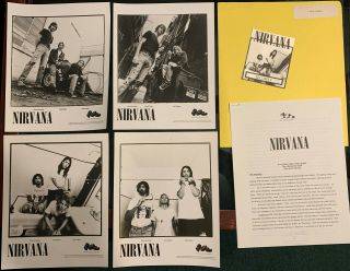 Nirvana Press Release Biography Photo Backstage Pass Dgc 1991 Nevermind Tour