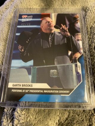 Garth Brooks 2020 Election Topps Now Card 19 Blue Parallel 42/46 Inauguration