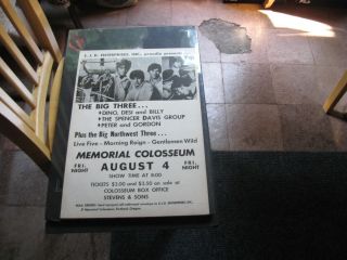 1967 Portland Coliseum Concert Poster - Spencer Davis Group,  Peter & Gordon