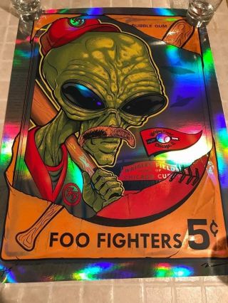 Foo Fighters Poster Wrigley Field Chicago,  Il 7/30/18 Rainbow Foil Variant