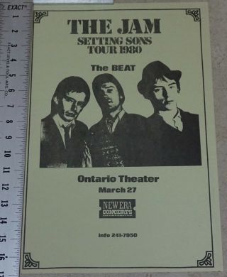 The Jam & The Beat Concert Poster Setting Sons Tour Ontario Theatre Paul Weller