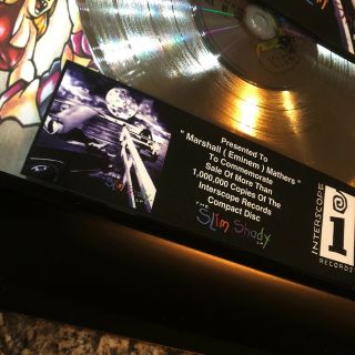 Eminem The Slim Shady LP Million Record Sales Music Award Disc Album CD Vinyl 3