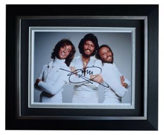 Barry Gibb Signed 10x8 Framed Autograph Photo Display Beegees Music Aftal