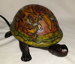 Grateful Dead Terrapin Turtle Dancing Bear Glass Table Lamp Desk Night Light