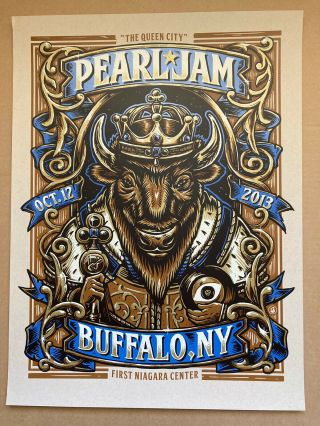Pearl Jam Official Concert Poster Buffalo Ny 10 - 12 - 2013 Mark 5