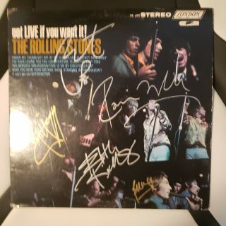 Rolling Stones Signed Vinyl Album Got Live If You Want It From1966 By 5 Artists