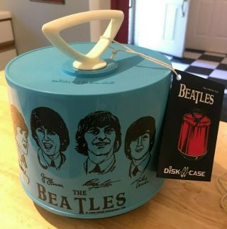 1966 Nems Beatles Blue Disk Go Case 45 Rpm Record Case With Tag - Ex