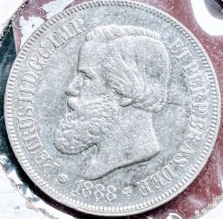1888,  1889 Brazil 500 Reis,  Two Brazilian.  917 Silver Coins