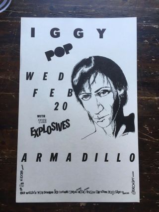 Iggy Pop W/ The Explosives At Armadillo World Headquarters Poster 2 - 20 - 1980
