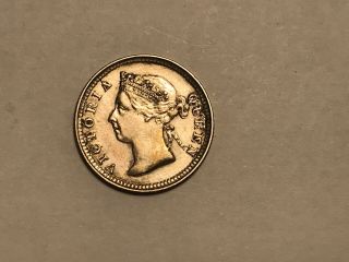 1891 Queen Victoria Hong Kong 5 Cents Silver Coin