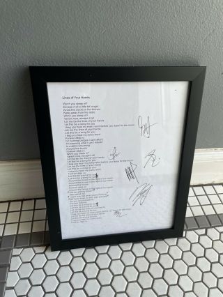 " Lines Of Your Hands " - Autographed Tdwp Lyric Sheet From B24 Streams