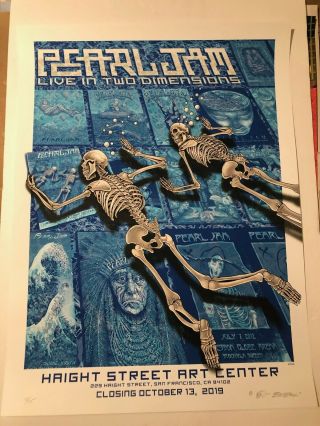 Pearl Jam Emek Live In Two Dimensions Show Haight Street Center Poster Art Print