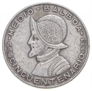 Silver - World Coin - 1953 Panama 1/2 Balboa - World Silver Coin 555