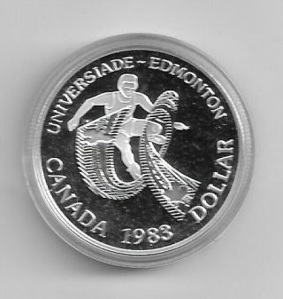 Canada One Dollar 1983 Silver.  500 " Universiade - Edmonton "