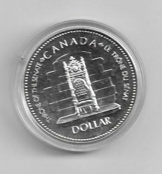 Canada One Dollar 1977 Silver.  500 " Throne Of The Senate "