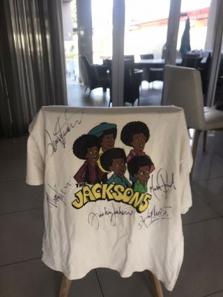 Jackson 5 Extremely Rare Vintage T - Shirt Signed Autographs The Jackson 5 1970S 2
