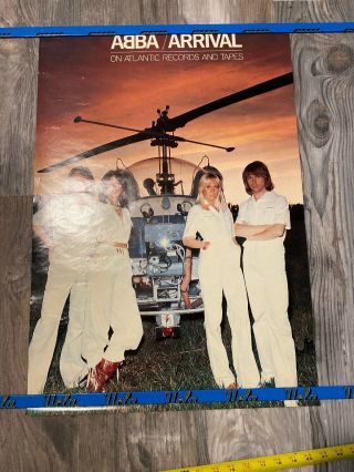 Rare Vintage Abba The Arrival On Atlantic Records And Tapes Promo Poster 28x19