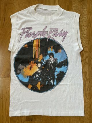 Vintage 1984 Prince Purple Rain Film Tee Shirt Small T - Shirt Sleeve