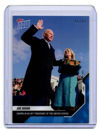 Joe Biden 2020 Election Topps Now 14 Blue Parallel 40/46,  Inauguration Set