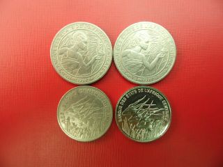 Bulk Base Metal Coins France Africa.  Central Africa 100 500 Francs No Duplicates