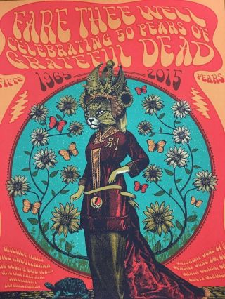 Grateful Dead China Cat Poster By Justin Helton 2015 Fare Thee Well S/n 