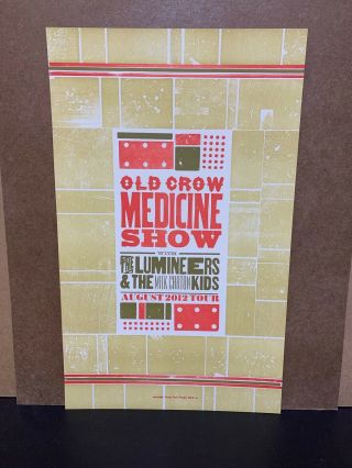 Old Crow Medicine Show 2012 Tour Woodblock Classic Hatch Show Print Poster