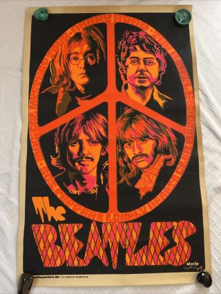 The Beatles Vintage Black Light Poster 1969 Beeghley Creative Posters