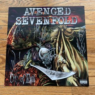 Avenged Sevenfold A7x Complete Band Signed 12” Promo Poster 2005 - City Of Evil