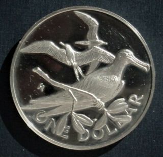 British Virgin Islands 1 Dollar 1980 Silver Proof " Frigate Birds " 38mm