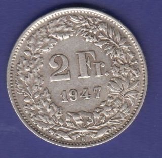 Switzerland - Helvetia - Swiss 2 Fr 1947 Silver