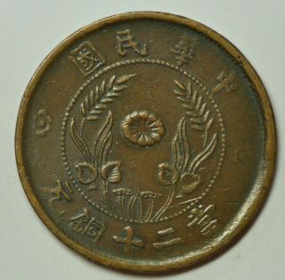 Mw15834 China Honan; 20 Cash Circa 1920 Y 393.  1