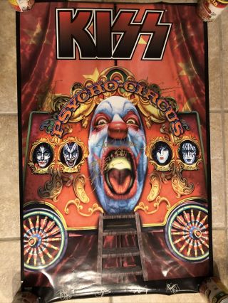 Kiss Psycho Circus Poster Originally Autographed By Gene Paul Ace Peter