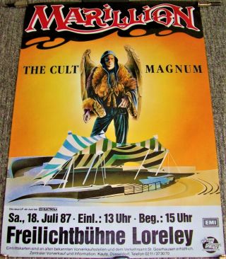 Marillion The Cult Magnum Stunning Rare Concert Poster 18th July 1987 Germany