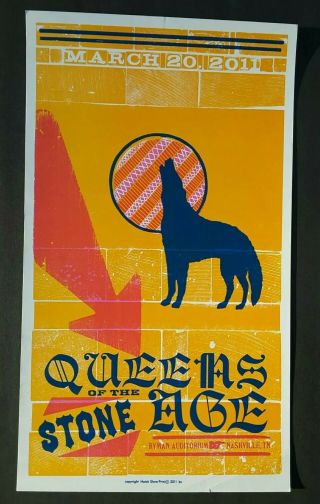 Queens Of The Stone Age Hatch Show Print Ryman Nashville 2011 Concert Poster