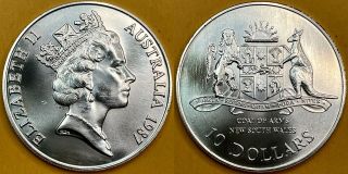 1987 Australia 10 Dollars Unc (australian States Series - South Wales)