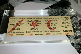 ✅ Woodstock 1969 Advance Mail Order $18 3 Day Tickets Jimi Hendrix Tya