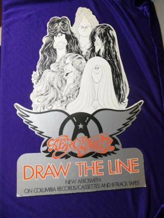 Aerosmith 1977 Draw The Line Record Store Display Cardboard 24 " X 17 "