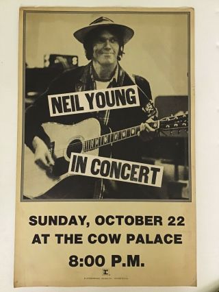 Neil Young Boxing Style Concert Poster Cow Palace 10/22/78 Card Stock