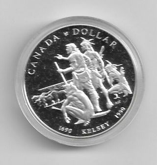 Canada One Dollar 1990 Silver.  500 " Kelsey "
