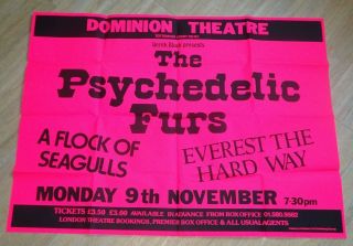 The Psychedelic Furs A Flock Of Seagulls Dominion Theatre Nov.  1981 Gig Poster