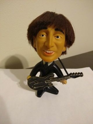 1964 Beatles Doll Figure John Lennon Remco Seltaeb Hard Body With Instrument