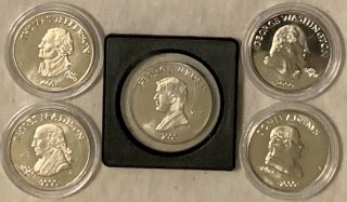 2000 - 5 Different Us President $5 Coins From The Republic Of Liberia.