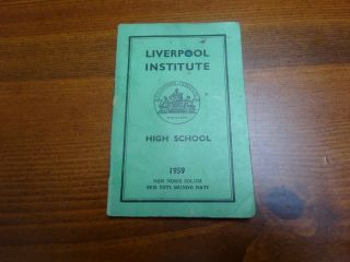 Beatles Liverpool Institute Green Book From 1959