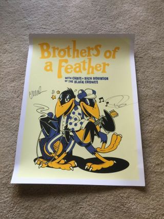 Brothers Of A Feather Signed Poster Chris Rich Robinson 2020 Tour Black Crowes