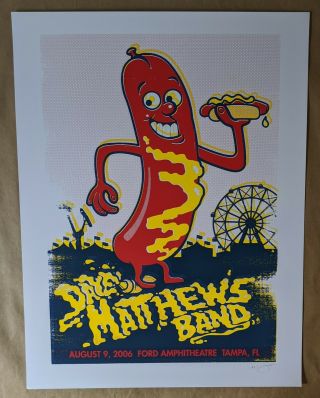 Dave Matthews Band Dmb Poster 8/9/06 Ford Amphitheatre Tampa Fl